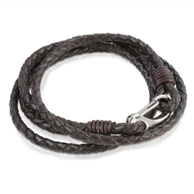 Samuel Brown Double Wrap Leather Bracelet