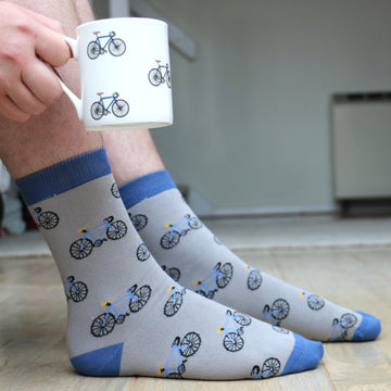 Cycling Fine Bone China Bike Mug & Sock Set