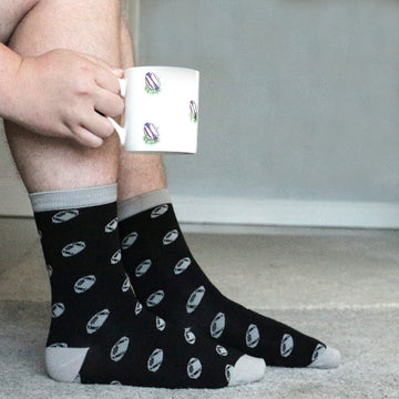 Rugby Mug And Sock Gift Set