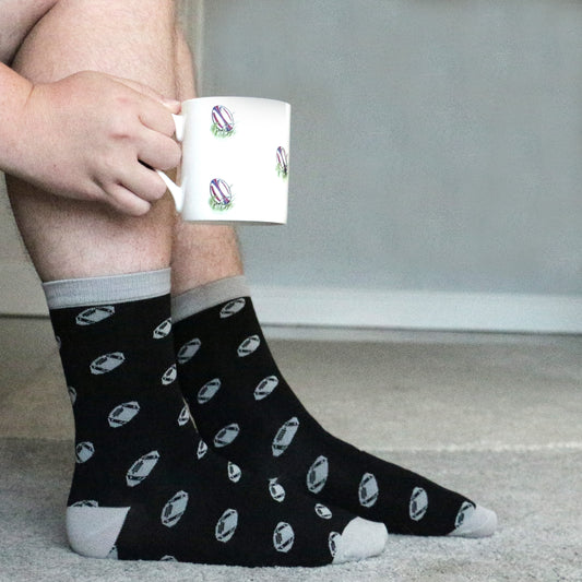 Rugby Mug And Sock Gift Set