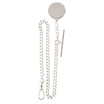 Silver Plated Engravable Pocket Watch Fob Chain