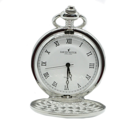 Stag Embossed Quartz Full Hunter Pocket Watch