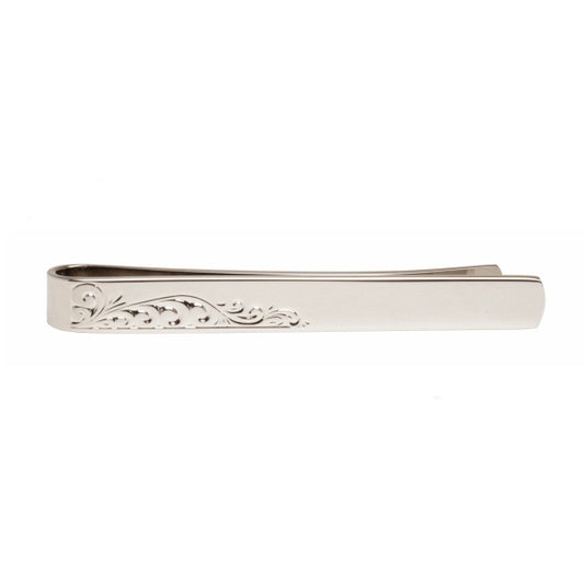 Engraved Leaf Tie Slide - Engravable