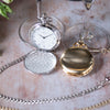 Silver Brushed Quartz Full Hunter Pocket Watch