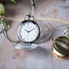 Silver Brushed Quartz Full Hunter Pocket Watch