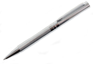 Chrome Ribbed Ballpoint Pen