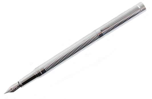 Chrome Ribbed Fountain Pen
