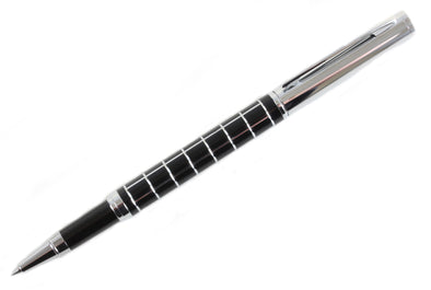 Black & Chrome Checker Rollerball Pen