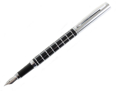 Black & Chrome Checker Fountain Pen