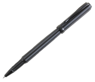 Black Ribbed Rollerball Pen