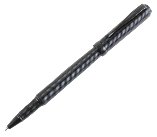 Black Ribbed Rollerball Pen