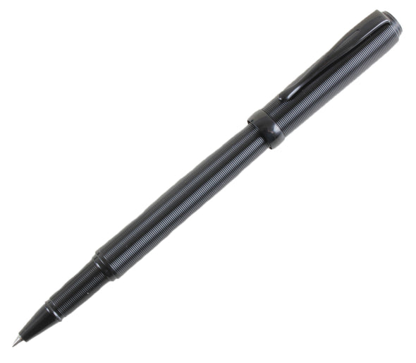 Black Ribbed Rollerball Pen