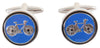 On Your Bicycle Blue Cufflinks
