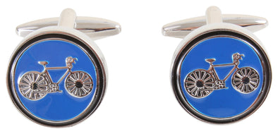 On Your Bicycle Blue Cufflinks