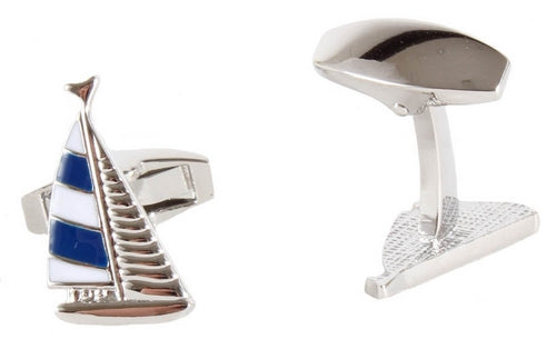 Yacht Blue Engravable Personalised Cufflinks