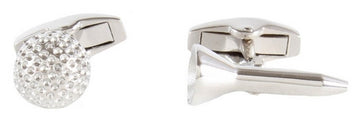 Golf Ball & Tee Engravable Personalised Cufflinks