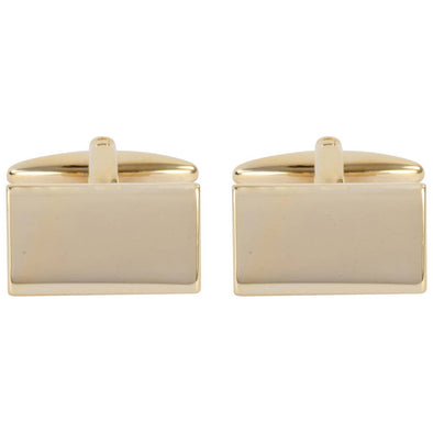 Personalised Aster Gold Classic Rectangle Cufflinks
