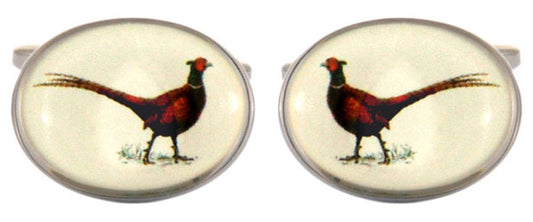 Pheasant Handkerchief & Cufflink Gift Set