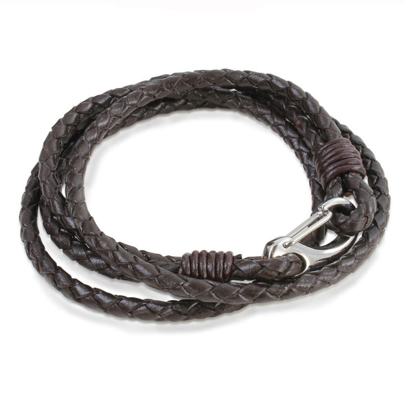 Samuel Brown Double Wrap Leather Bracelet