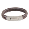 Jonah Brown Leather Plait & Stitch Bracelet