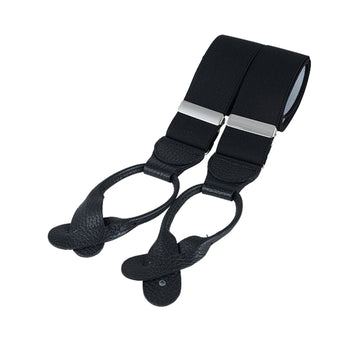Gatsby Black Leather End Braces
