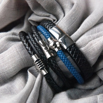 Jacob Black Leather Bracelet - Personalised