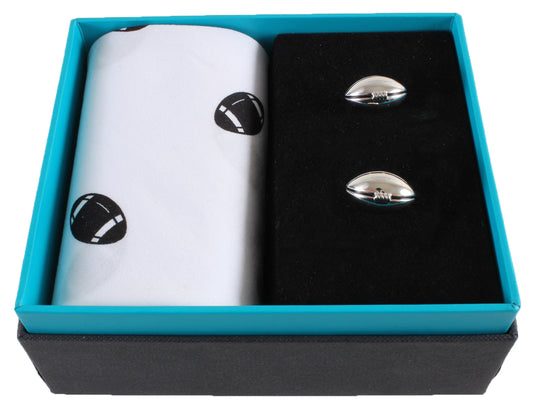 Rugby Handkerchief & Cufflink Gift Set