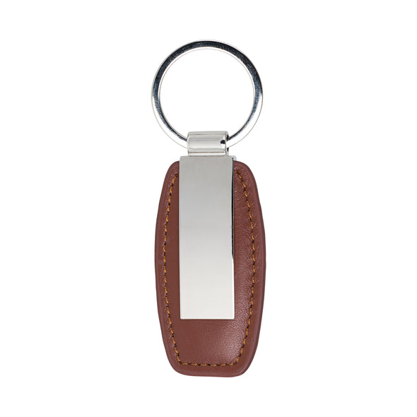 Brown Leather Engravable Key Ring