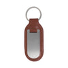 Brown Leather Brushed Finish Engravable Key Ring