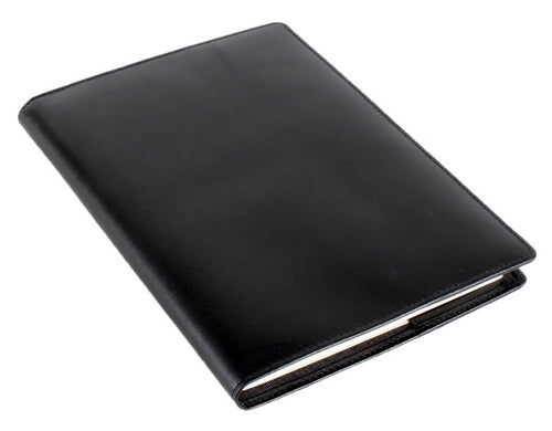 Black Leather Personalised Lined A5 Notebook