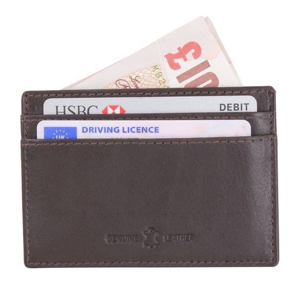 Amos Brown RFID Lined Leather Credit Card Holder