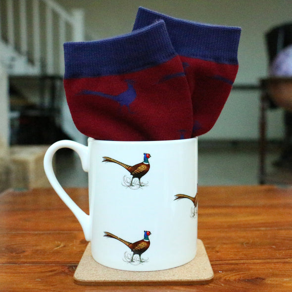 Pheasant Design Mug & Sock Set
