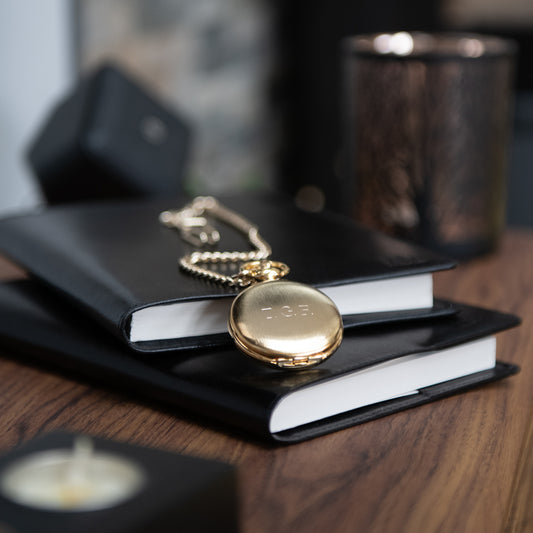 Gold Brushed Quartz Full Hunter Pocket Watch