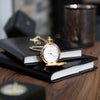 Gold Brushed Quartz Full Hunter Pocket Watch