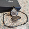 Gun Metal Quartz Full Hunter Pocket Watch
