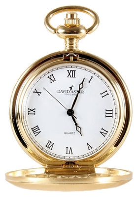 Gold Brushed Quartz Full Hunter Pocket Watch