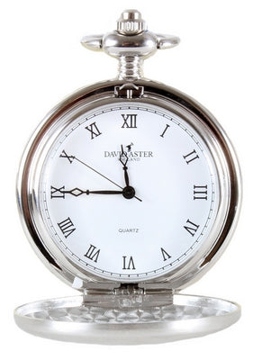 Silver Brushed Quartz Full Hunter Pocket Watch